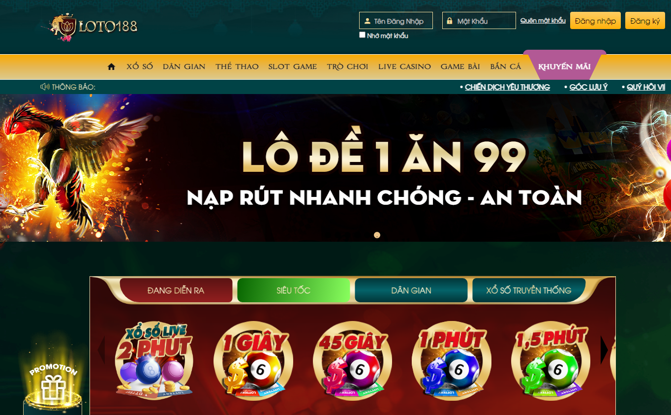 Đăng nhập Loto188